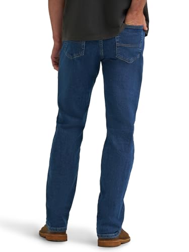Wrangler Authentics Men's Regular Fit Comfort Flex Waist Jean, Dark Stonewash, 36W x 30L