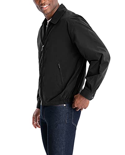 LONDON FOG Men's Auburn Zip-Front Golf Jacket (Regular & Big-Tall Sizes), Black, Large