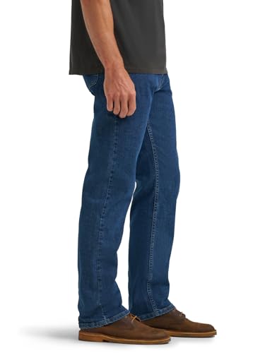 Wrangler Authentics Men's Regular Fit Comfort Flex Waist Jean, Dark Stonewash, 36W x 30L