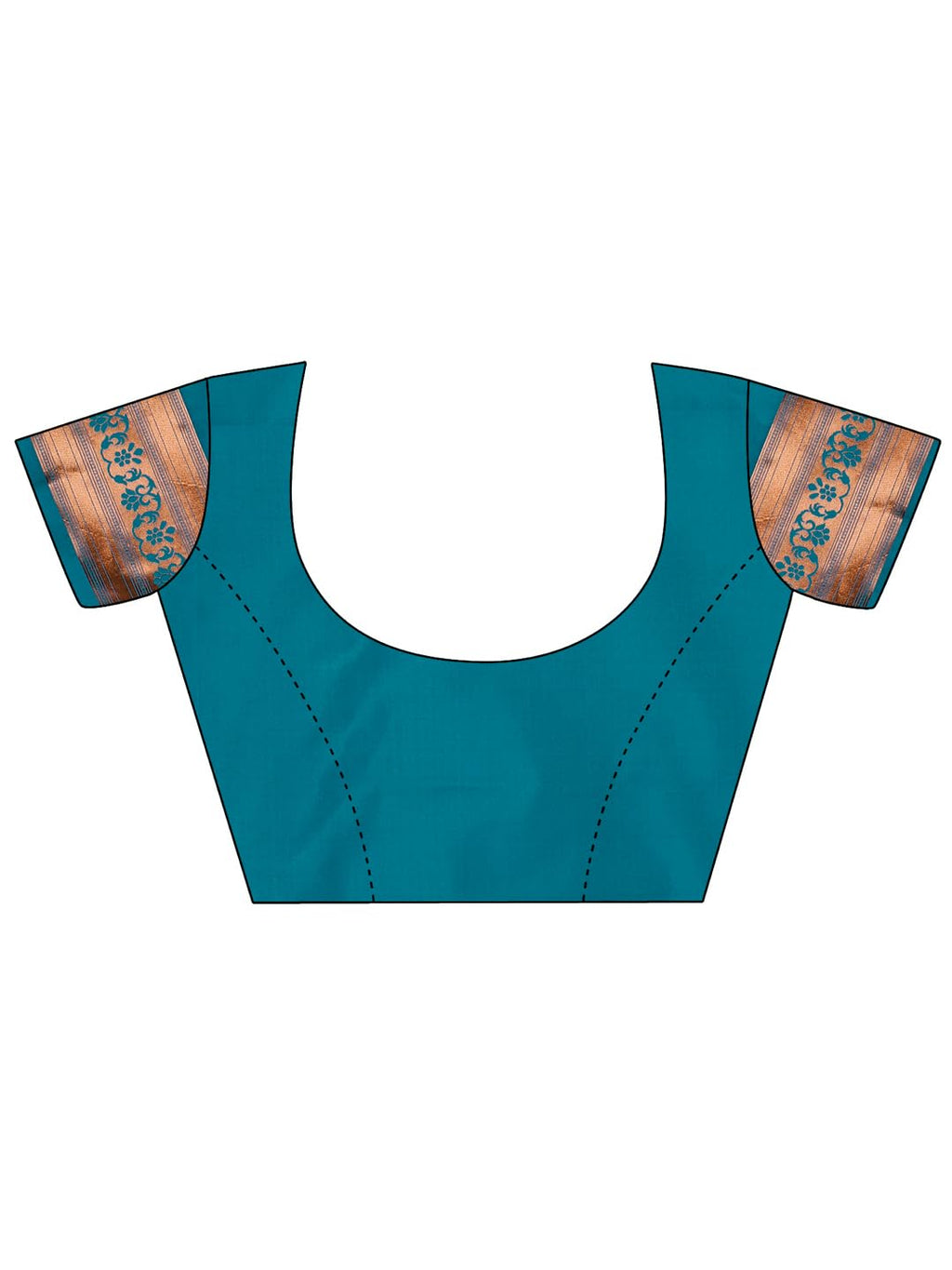 Jaanvi fashion Women's Kanchipuram Silk Saree With Zari Work & Unstitched Blouse Piece (elora-teal-blue)