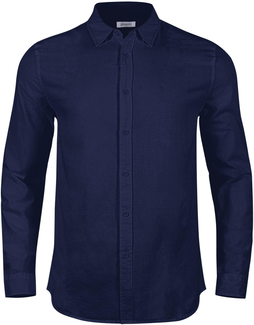 Mens Casual Long Sleeve Cotton Linen Shirts Buttons Down Solid Plain Roll-Up Sleeve Summer Beach Shirts