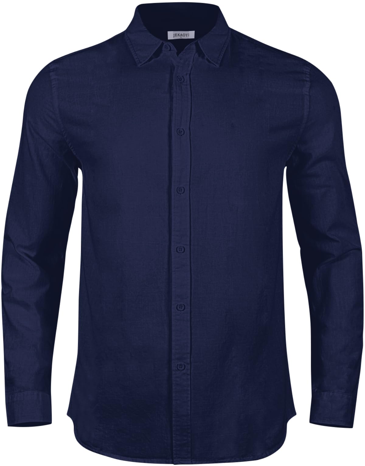 Mens Casual Long Sleeve Cotton Linen Shirts Buttons Down Solid Plain Roll-Up Sleeve Summer Beach Shirts