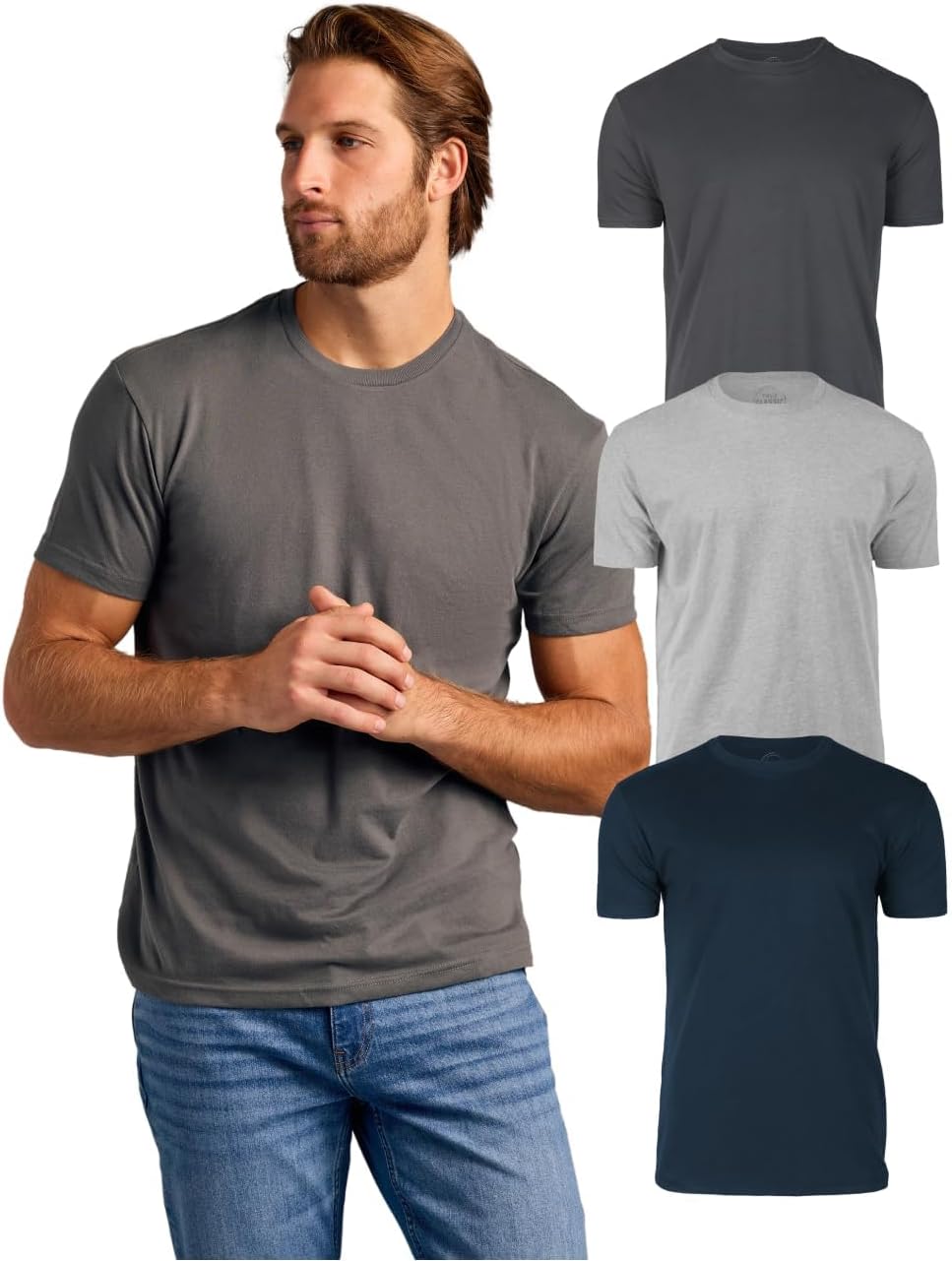 True Classic Mens T-Shirts - Short Sleeve Crew Neck Plain Novelty T Shirt for Men