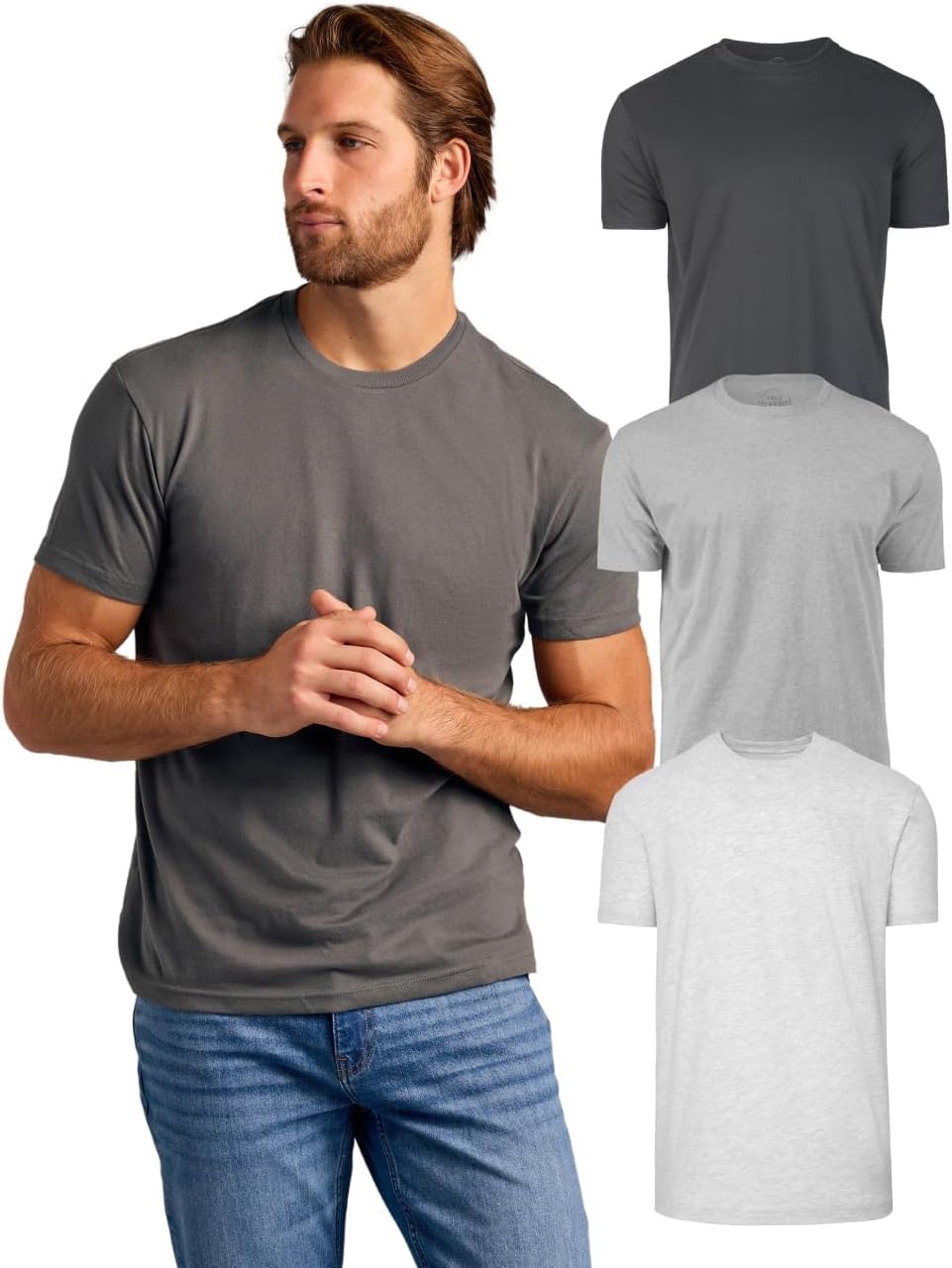 True Classic Mens T-Shirts - Short Sleeve Crew Neck Plain Novelty T Shirt for Men