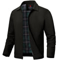 TBMPOY Men's Lightweight Jackets Casual Windbreaker Stylish Light Fall Spring Golf Work Dress Business Black M