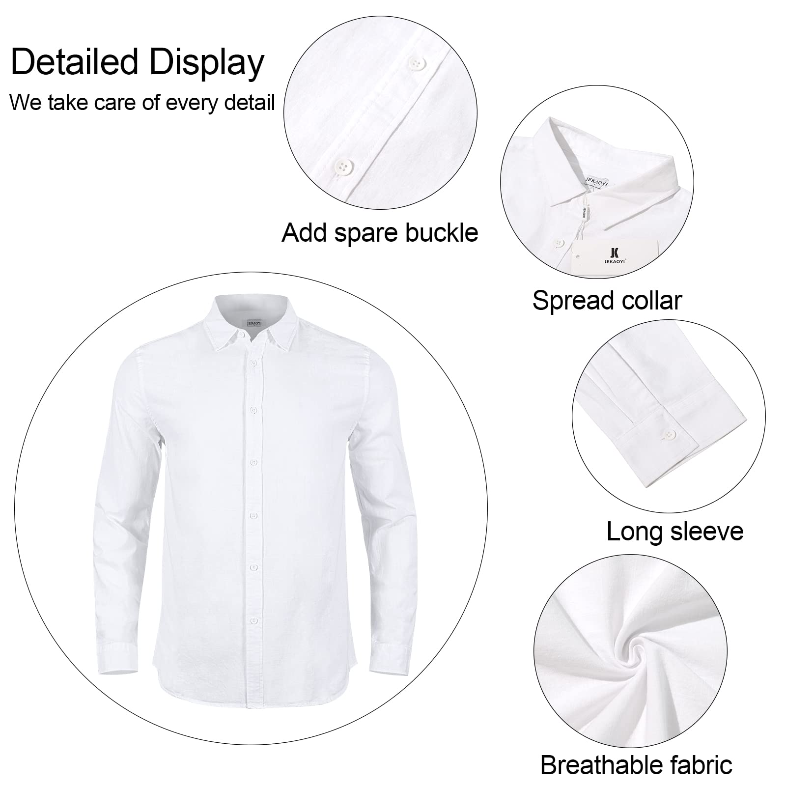 Mens Casual Long Sleeve Cotton Linen Shirts Buttons Down Solid Plain Roll-Up Sleeve Summer Beach Shirts