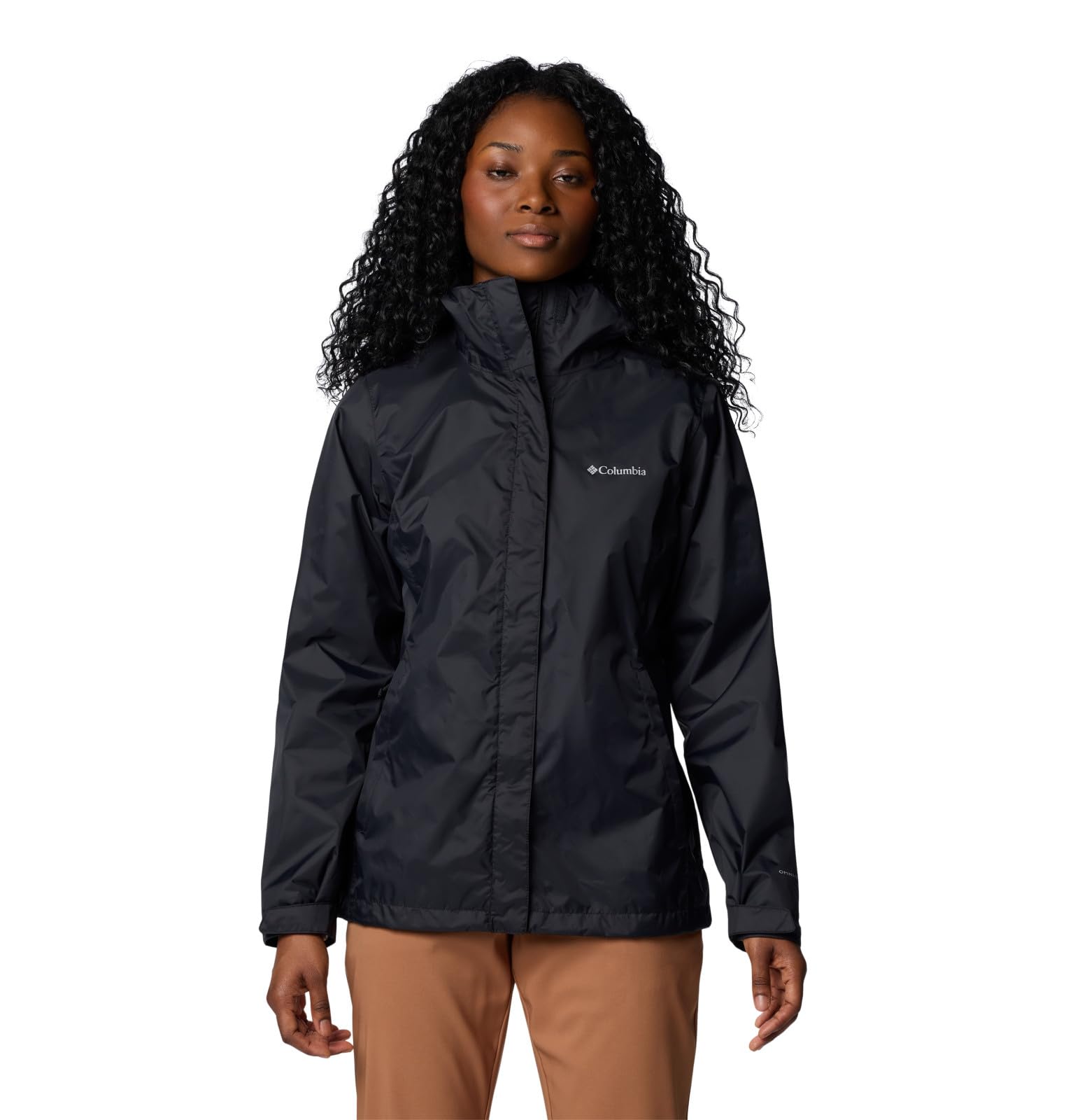 Columbia Womens Arcadia II Waterproof Rain Jacket, Black, Medium