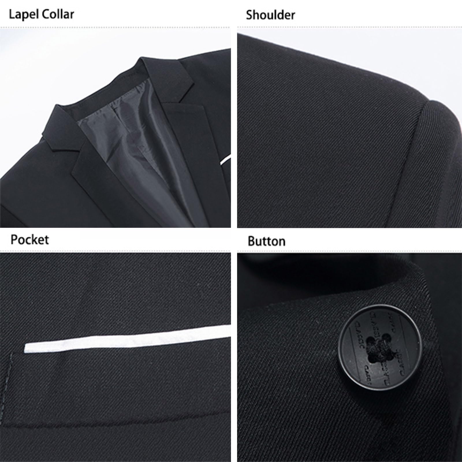 Mylldey Men's Blazers Slim Fit Business Casual Suit Men Sport Coat One Button Travel Blazer Lightweight Suit Jacket(Black-M)