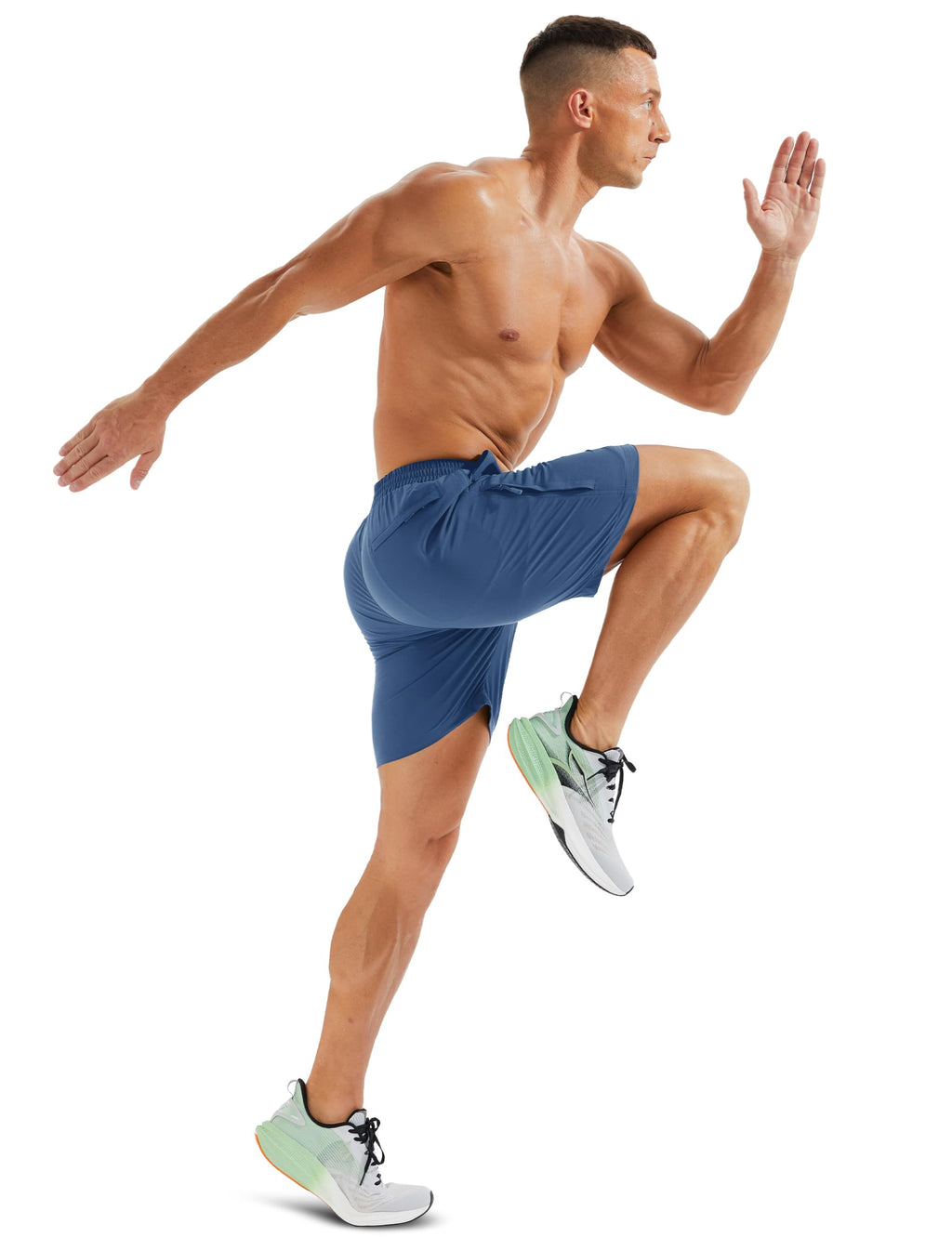 MAGCOMSEN Fishing Shorts for Men Hiking Athletic Workout Shorts 7 Inch Inseam Quick Dry Lightweight Waterproof Blue Grey 36