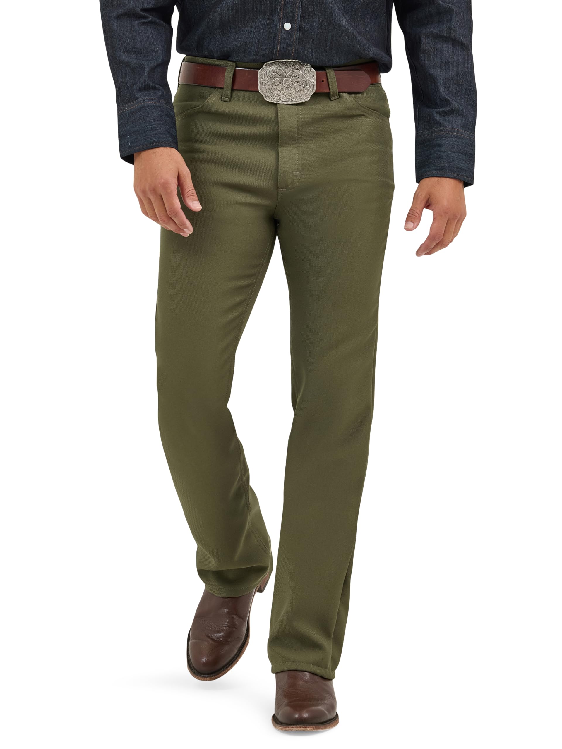 Wrangler Men's Wrancher Dress Jeans, Green Leaf