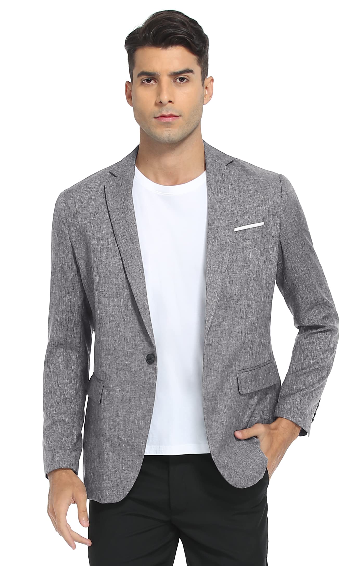 Sailwind Men's Casual Blazer Jackets Lightweight One Button Sports Coats Suit Gray