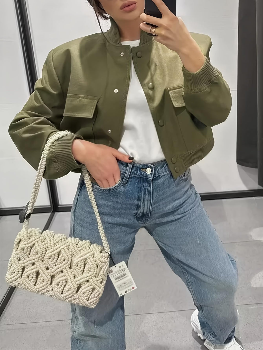 Zeagoo Women Bomber Jacket Casual Button Down Varsity Jackets Shackets With Pockets Outwear