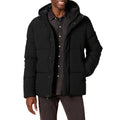 Amazon Essentials Men's Mid-Length Hooded Puffer Coat (Available in Big & Tall), Black, Medium