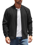 COOFANDY Mens Bomber Jackets Windbreaker Jackets Lightweight Casual Spring Jacket, Black, Small