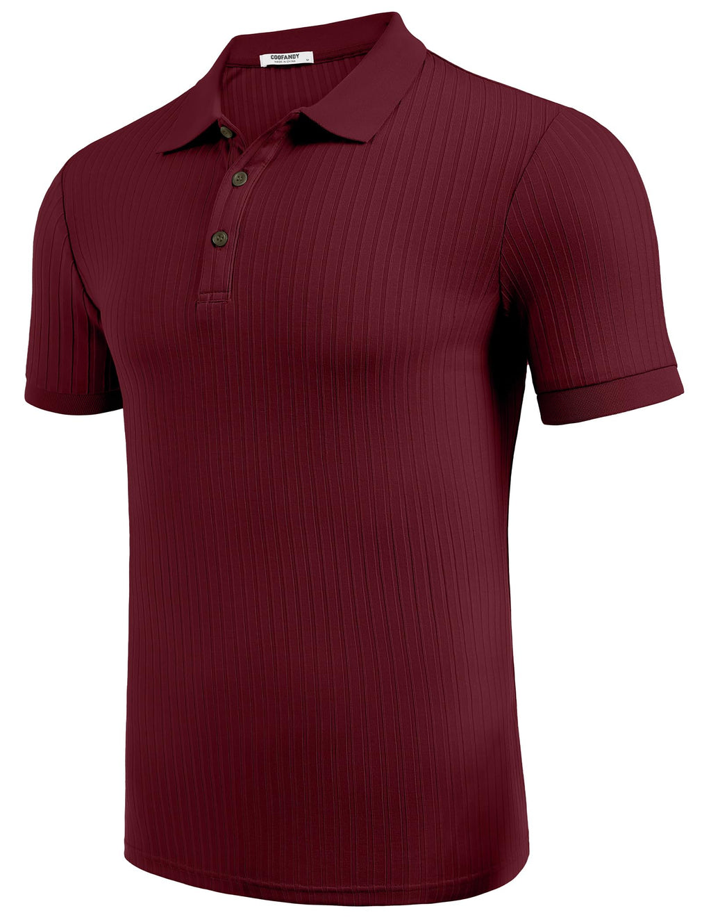 COOFANDY Men's Golf Polos Casual Textured Polo Shirts Short Sleeve Slim Fitted Sport Polo T-Shirts Summer Collared Tops