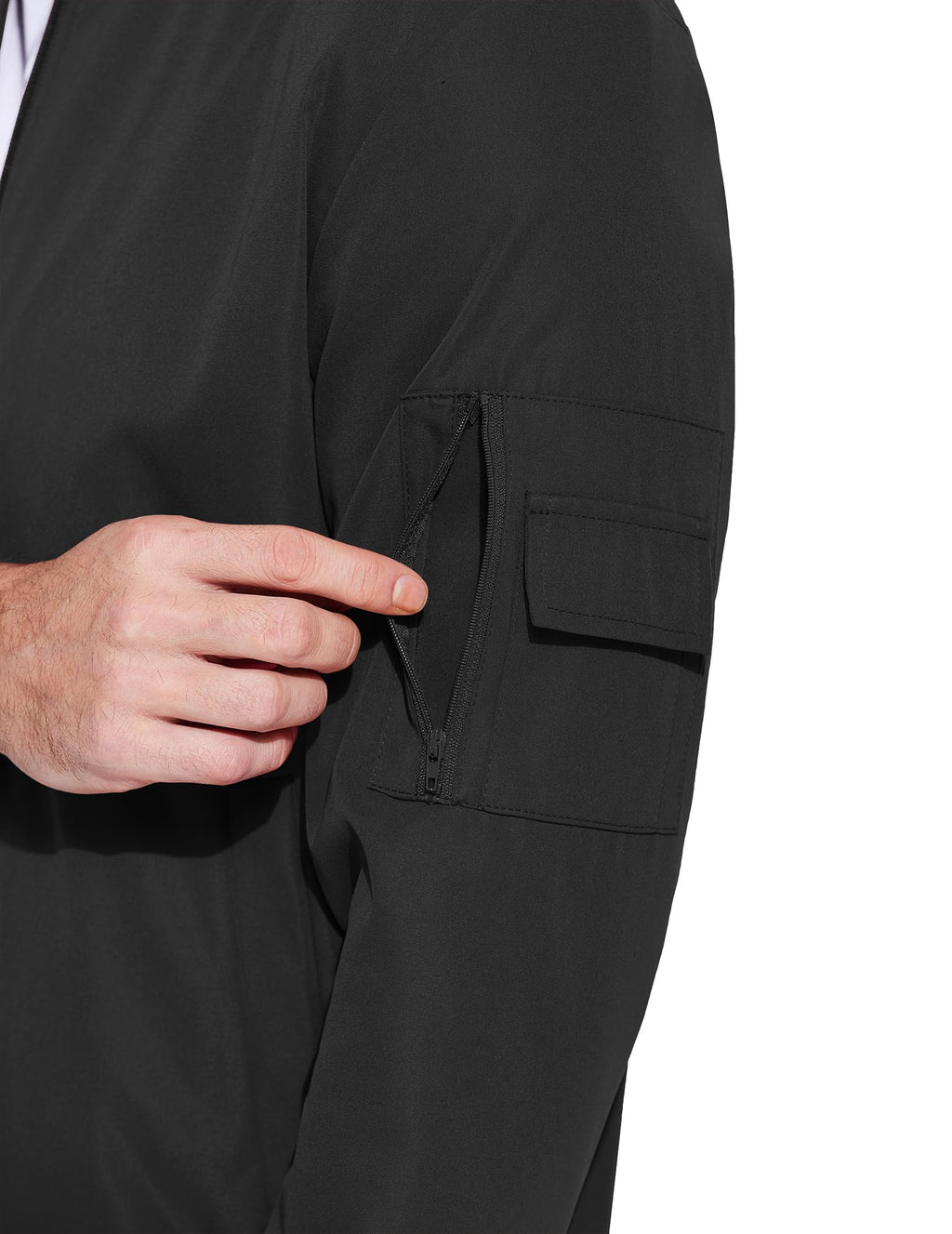 COOFANDY Mens Bomber Jackets Windbreaker Jackets Lightweight Casual Spring Jacket, Black, Small