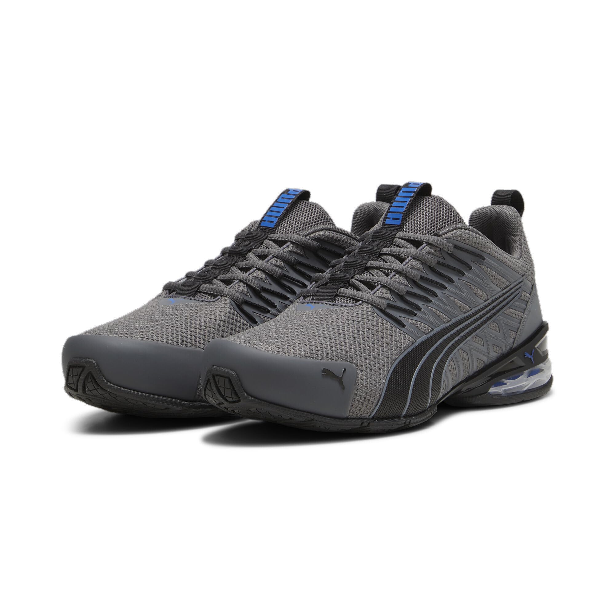 PUMA Mens Voltaic Evo Cross Trainer, Cool Dark Gray-PUMA Mens Black-Cool Cobalt, 10.5