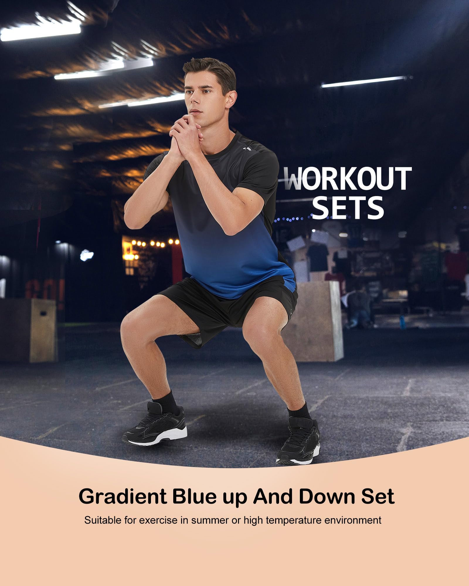 BOOMCOOL Gym Clothes for Men Workout Shirts Sets Outfits 6 Piece for Running Football Athletic Exercise Fit for Out T Sports