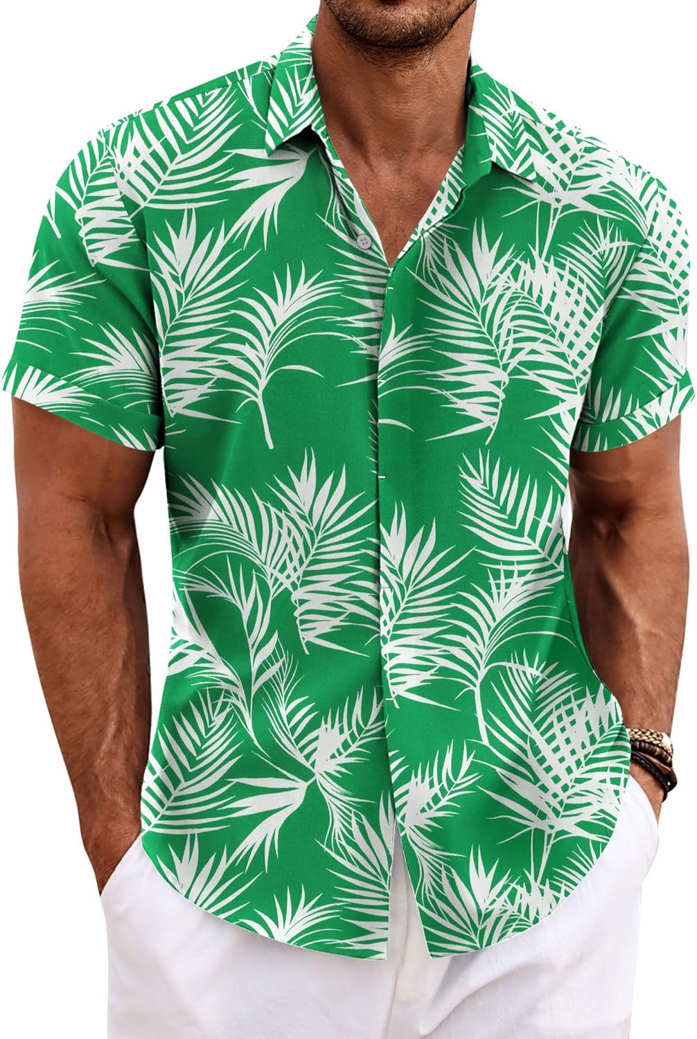 COOFANDY Men's Linen Shirts Short Sleeve Casual Shirts Button Down Shirt for Men Beach Summer Wedding Shirt