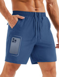 MAGCOMSEN Fishing Shorts for Men Hiking Athletic Workout Shorts 7 Inch Inseam Quick Dry Lightweight Waterproof Blue Grey 36