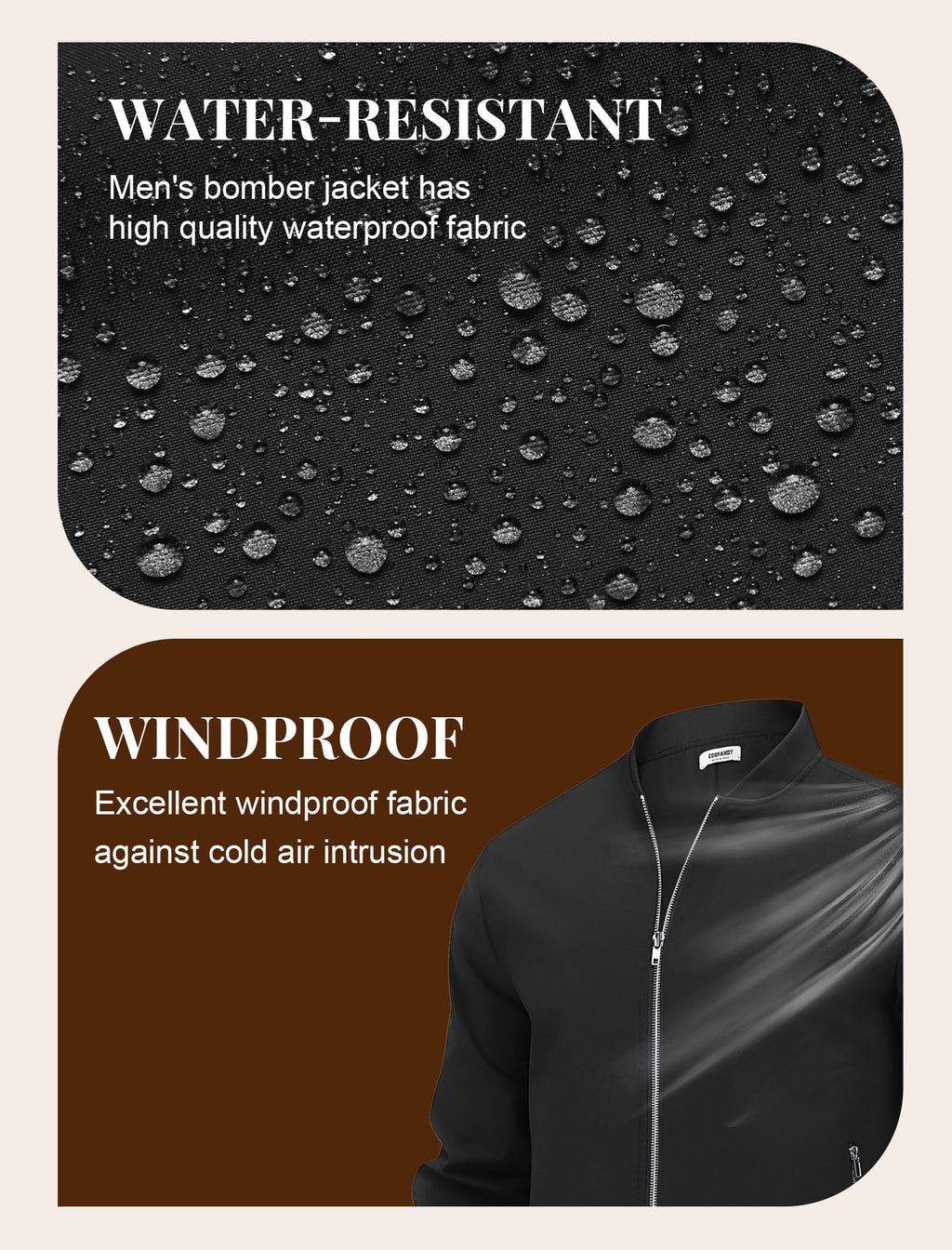 COOFANDY Mens Jacket Black Lightweight Bomber Jackets Coat Casual Spring Fall Windbreakers With Zippered Pocket XXL
