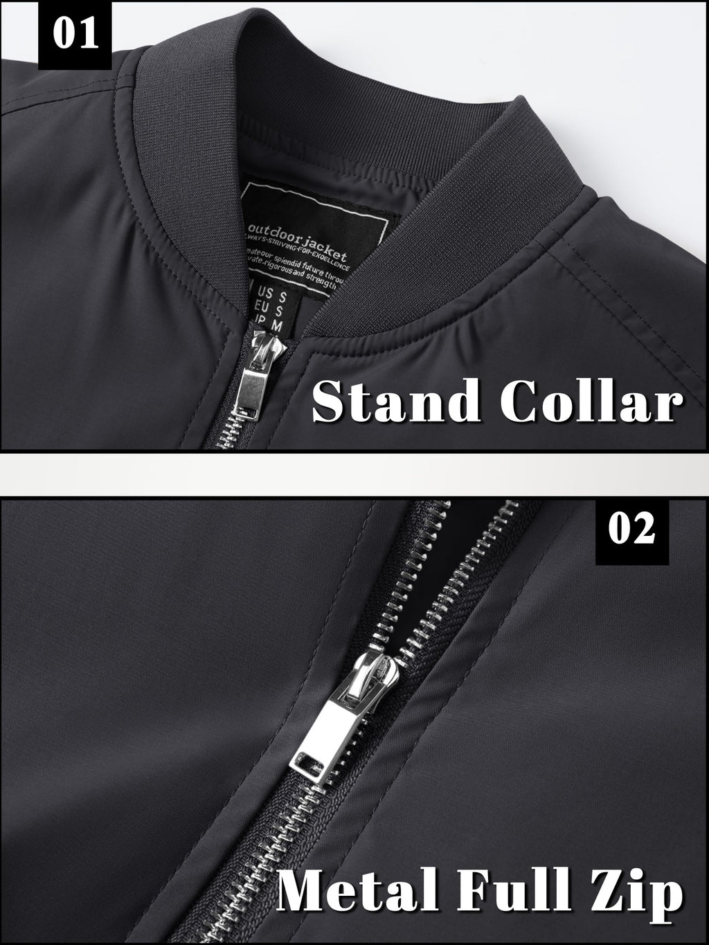 TACVASEN Bomber Jacket Men Black Jacket Casual Mens Jackets Casual Stylish Lightweight Mens Windbreaker Jackets Lightweight Track Jacket