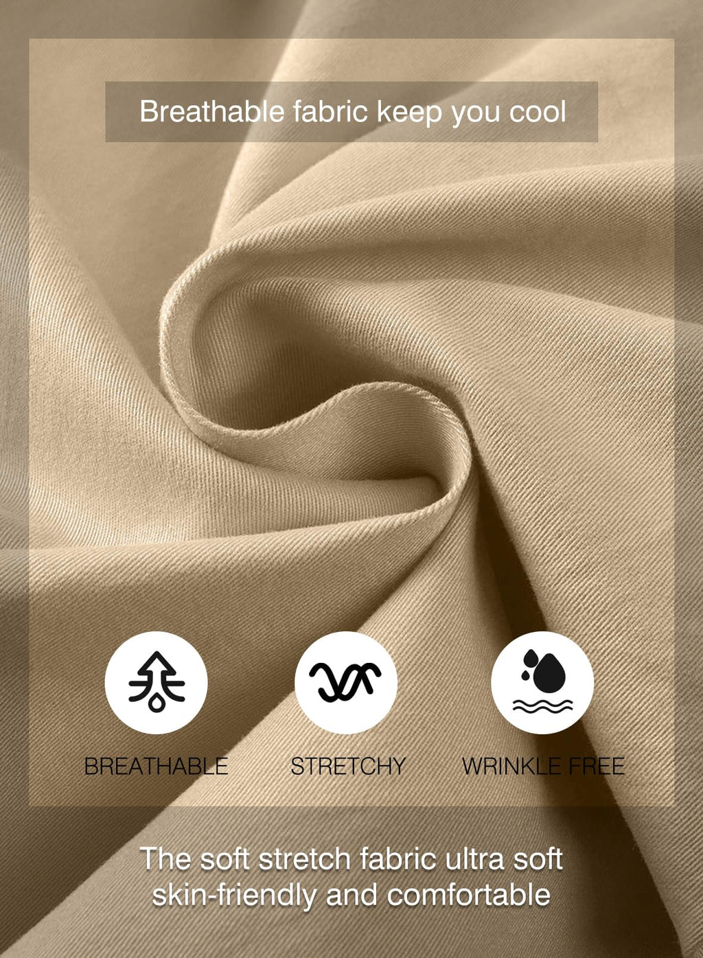 JMIERR Mens Athletic Shorts Casual Cotton Drawstring Summer Beach Twill Chino Dress Golf Workout Gym Running Basketball Shorts, L, S1 Khaki 2