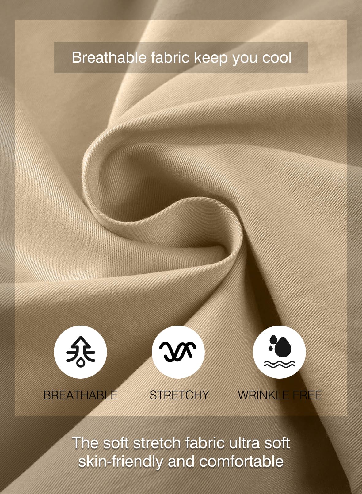 JMIERR Mens Athletic Shorts Casual Cotton Drawstring Summer Beach Twill Chino Dress Golf Workout Gym Running Basketball Shorts, L, S1 Khaki 2