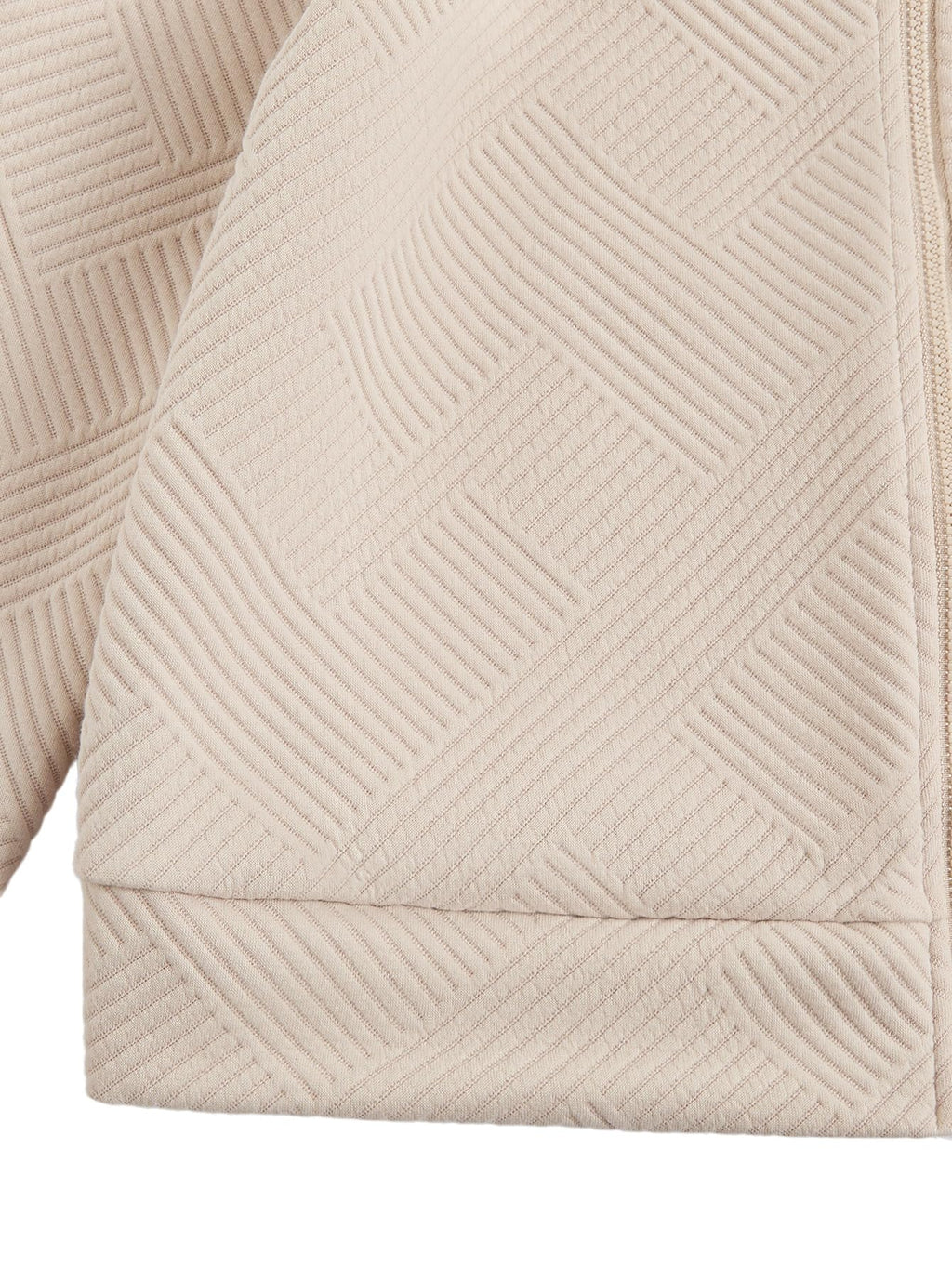 Verdusa Women's Zip Up Textured Lightweight Bomber Jacket Casual Long Sleeve Outerwear Khaki Small