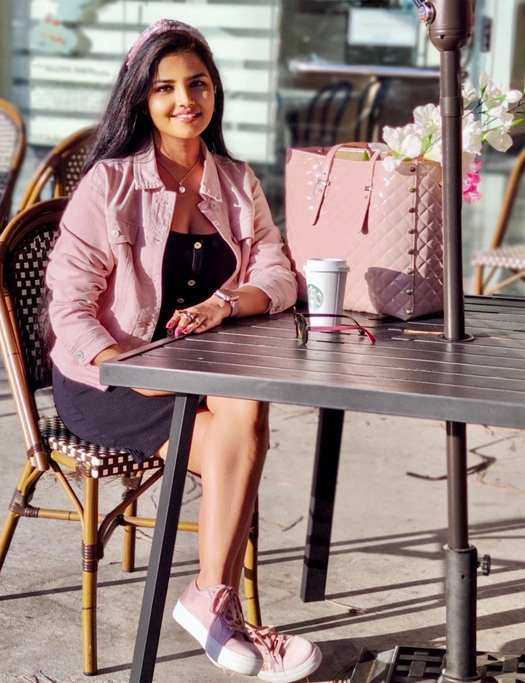 luvamia Women's Classic Casual Long Sleeves Jacket Basic Button Down Trucker Jacket Coat Womens Jean Jacket Spring Jackets For Women Pink Large Fits Size 12 / Size 14