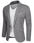 Sailwind Men's Casual Blazer Jackets Lightweight One Button Sports Coats Suit Gray