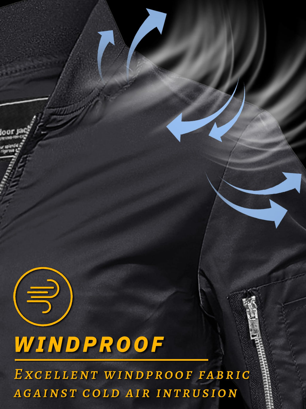 TACVASEN Bomber Jacket Men Black Jacket Casual Mens Jackets Casual Stylish Lightweight Mens Windbreaker Jackets Lightweight Track Jacket