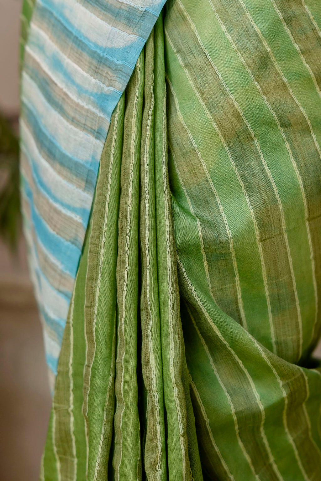 TASHAINA Kota Silk Bhagalpur Saree – Elegant Handloom Striped Design with Contrast Pallu & Blouse Piece – Lightweight Festive Wear