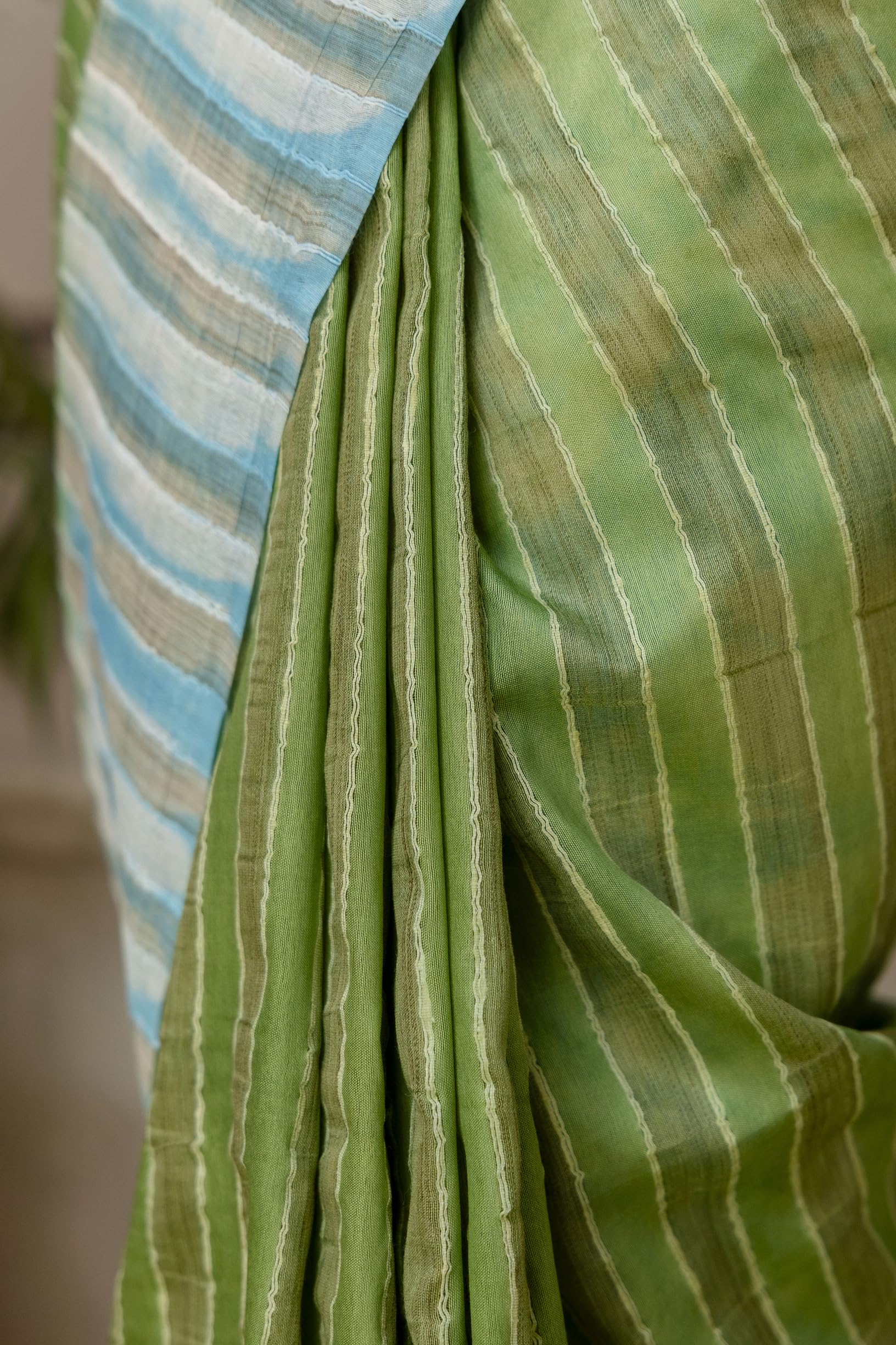 TASHAINA Kota Silk Bhagalpur Saree – Elegant Handloom Striped Design with Contrast Pallu & Blouse Piece – Lightweight Festive Wear