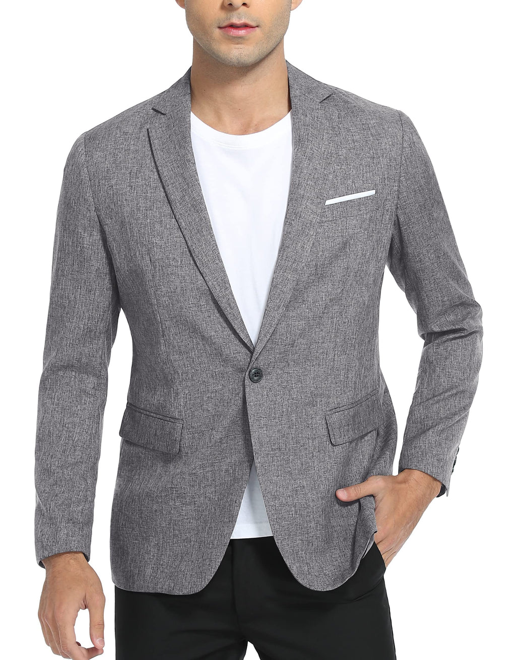 Sailwind Men's Casual Blazer Jackets Lightweight One Button Sports Coats Suit Gray
