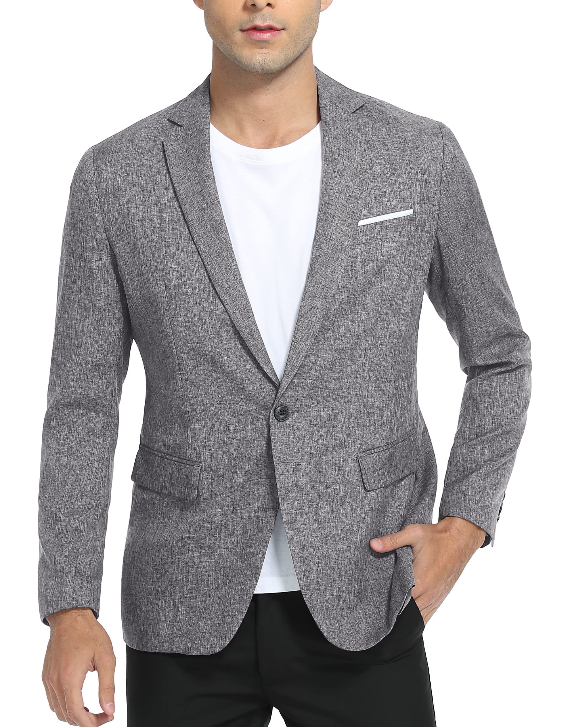 Sailwind Men's Casual Blazer Jackets Lightweight One Button Sports Coats Suit Gray
