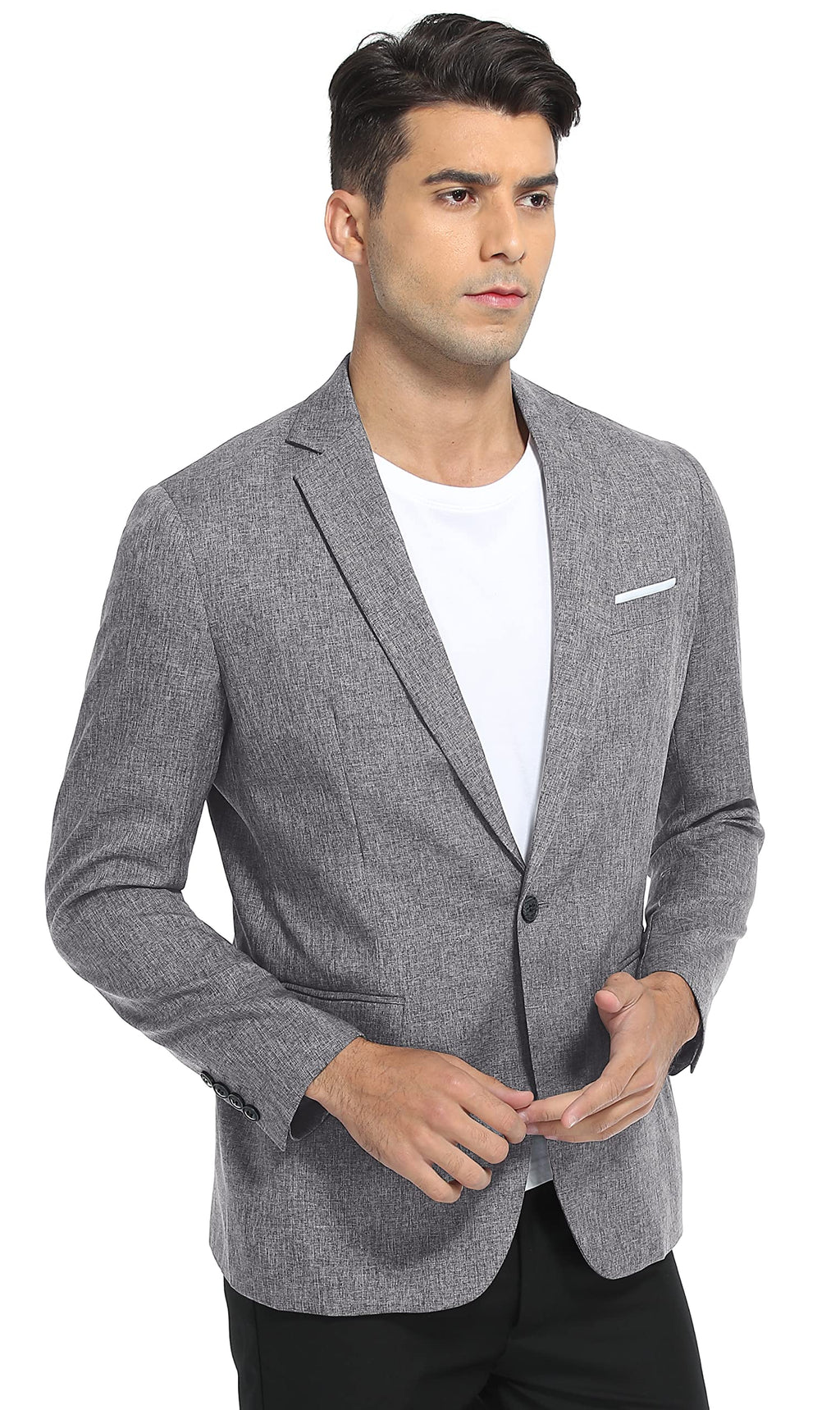 Sailwind Men's Casual Blazer Jackets Lightweight One Button Sports Coats Suit Gray