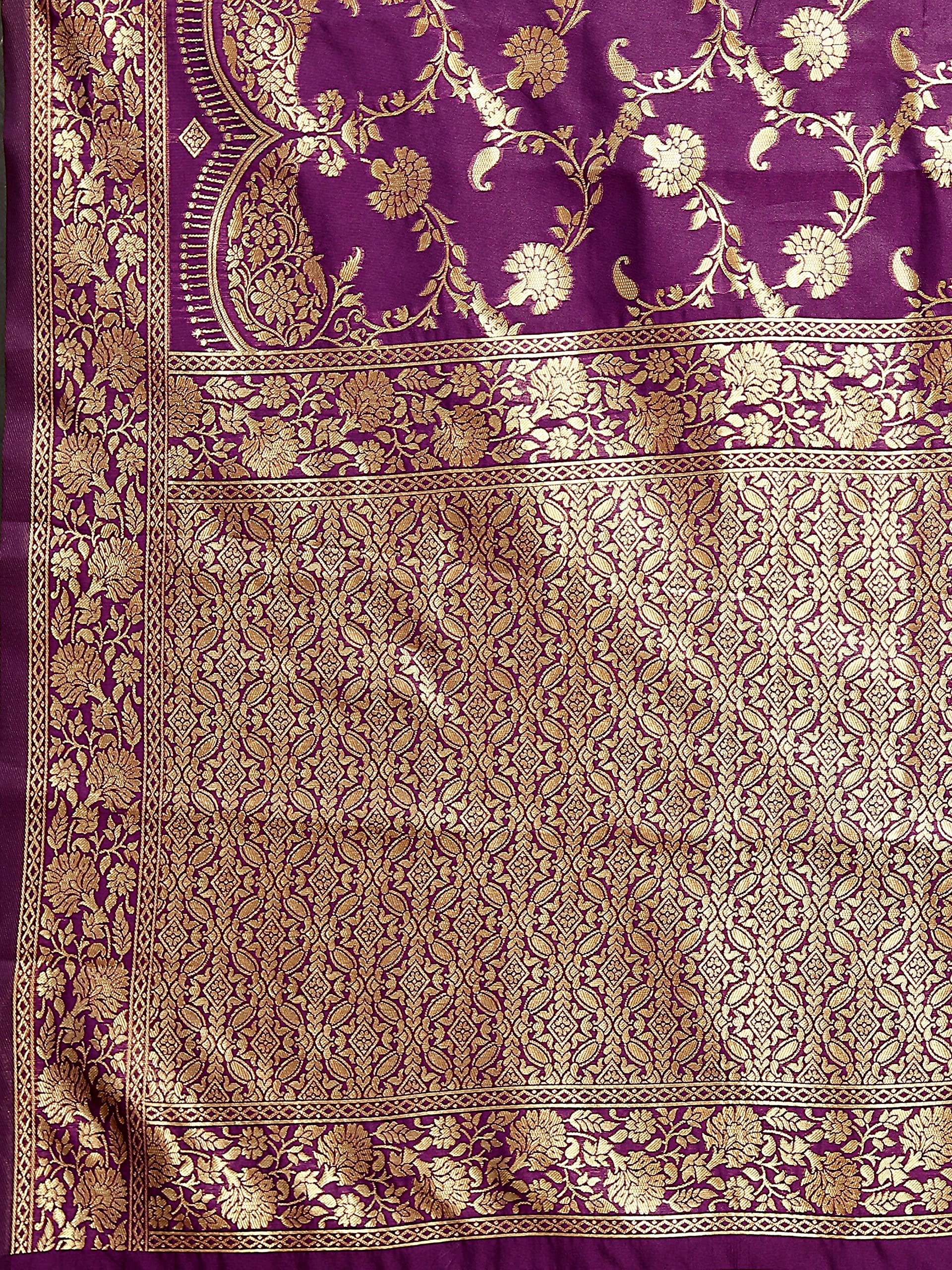 Sidhidata Women's Kanjivaram Banarasi Jacquard Silk Saree With Blouse Piece (Silk Hanuman Jamli_Jamli_Free Size)