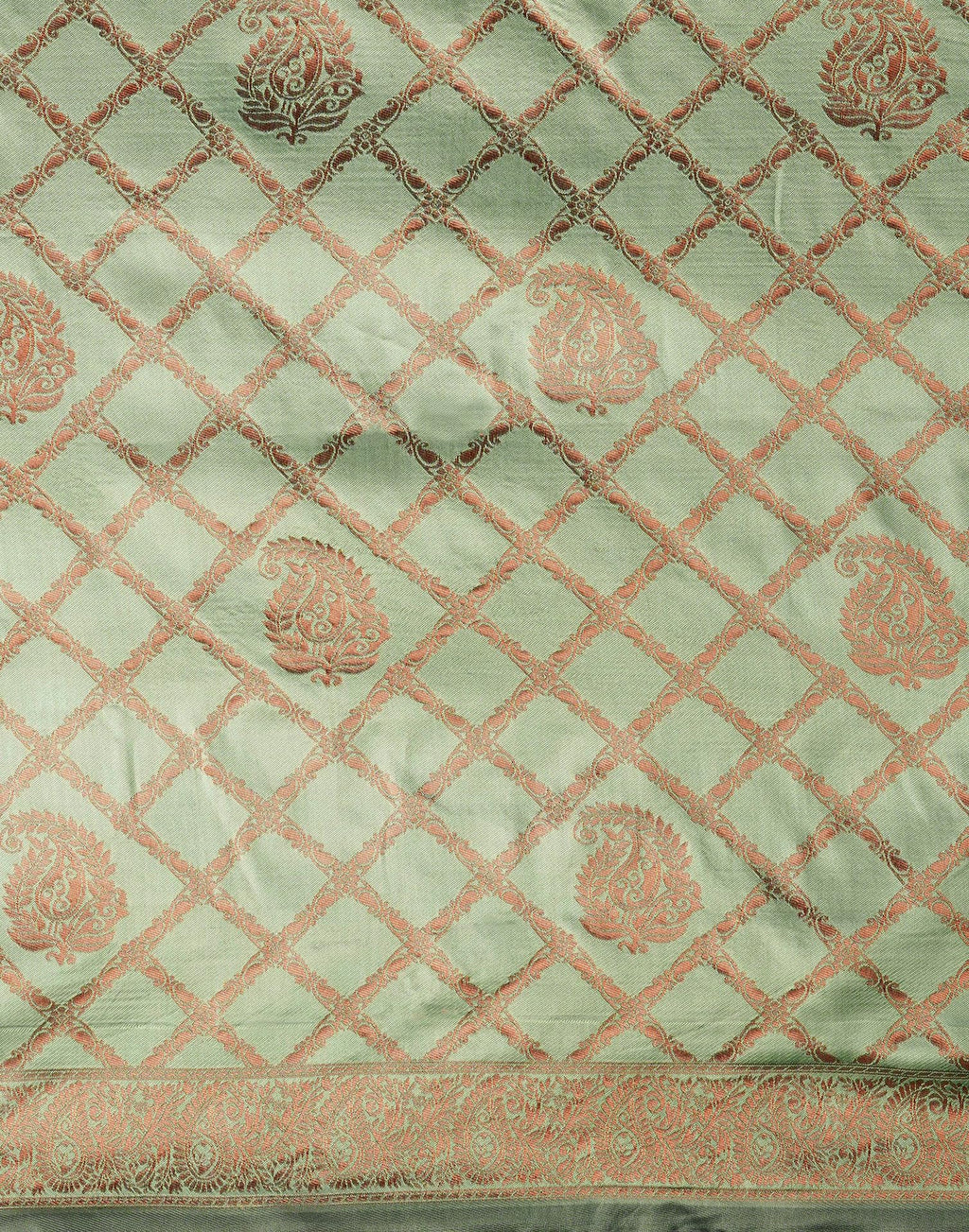 SIRIL Women's Banarasi Jacquard Soft Silk Kanjeevaram Saree With Unstitched Blouse Piece (3759S135A_Pista Green)