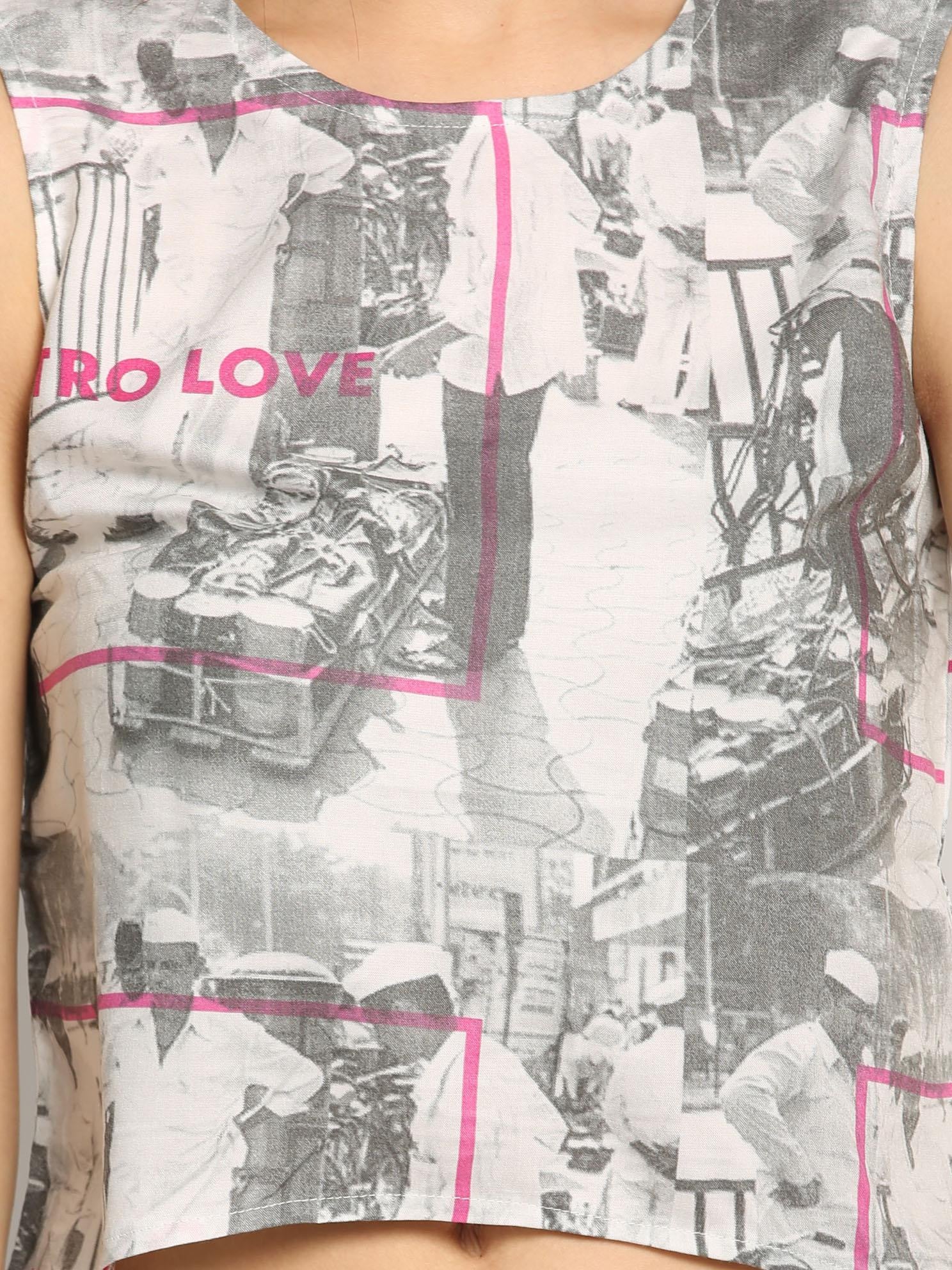 Akkriti by Pantaloons Women White Liva Printed Regular Fit Crop Top